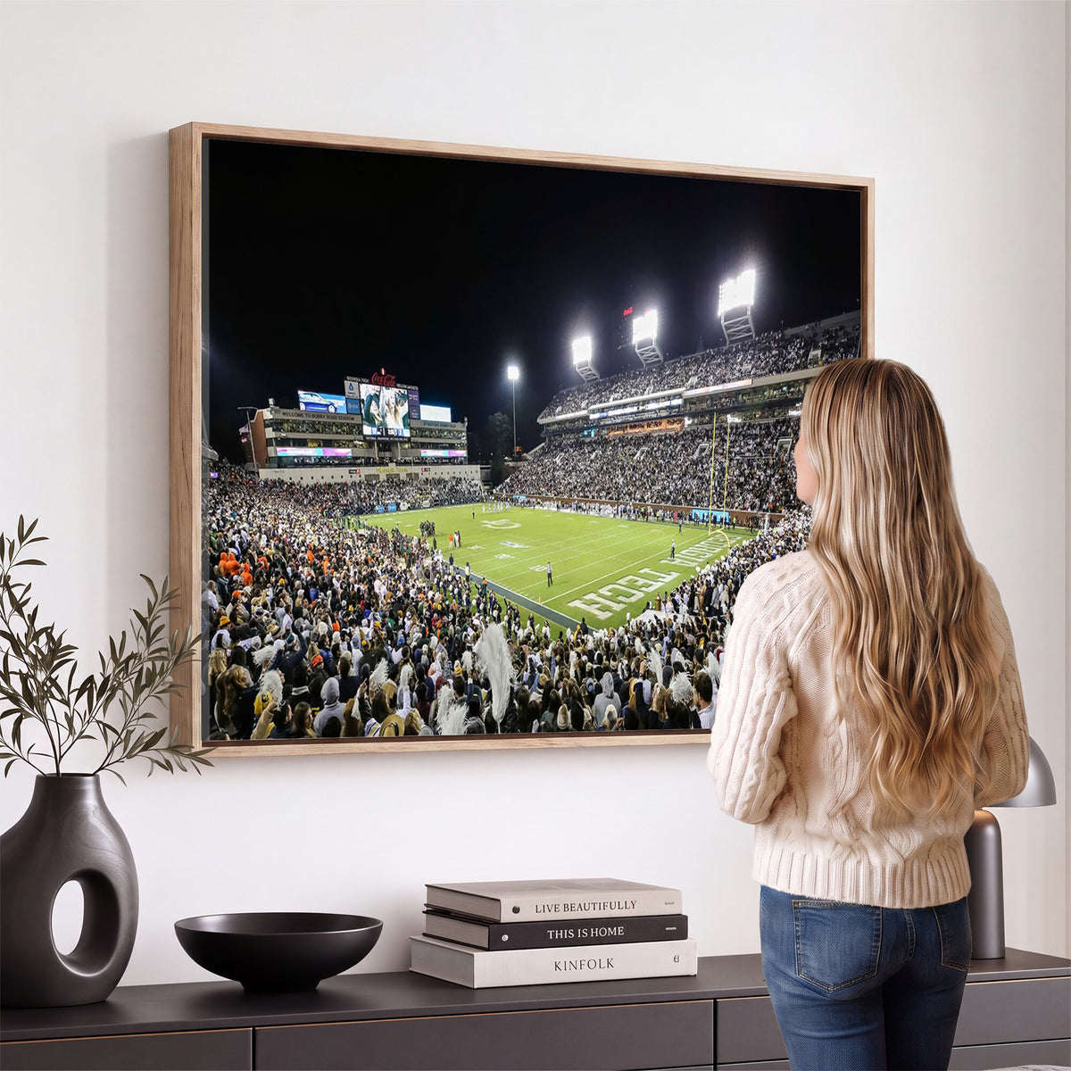 49339-MGV-CV-36X24 - Georgia Tech Yellow Jackets Football Team Print, Atlanta