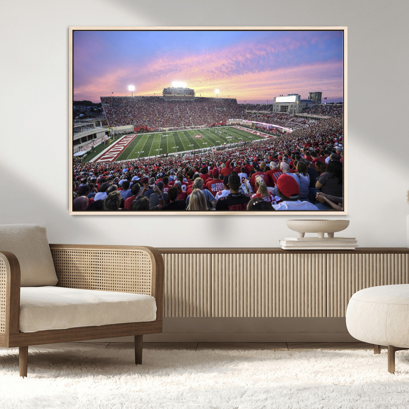 MGV-FC-36X24 - Indiana University Hoosiers Football Team Print - Bloomington Memorial Stadium Wall Art Canvas Print