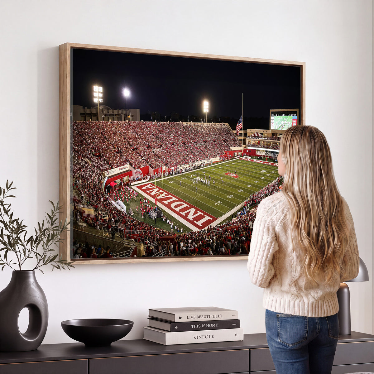 82748-MGV-CV-36X24 - Indiana University Hoosiers Football Team Print Canvas