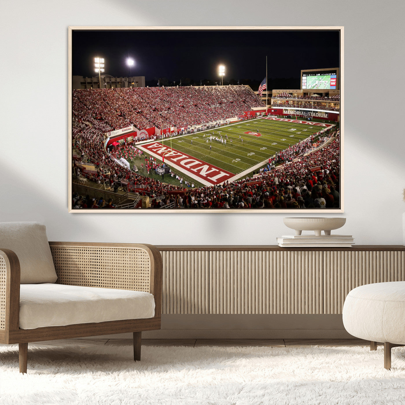 MGV-FC-36X24 - Indiana University Hoosiers Football Team Print Canvas - Bloomington Memorial Stadium Wall Art