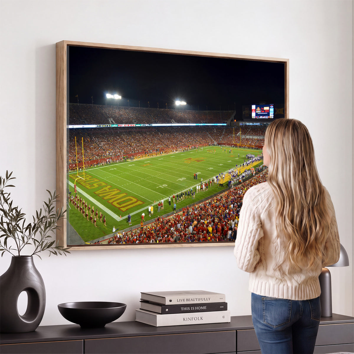27211-MGV-CV-36X24 - Iowa State University Cyclones Football Team Print, Ames, Extra Large Game Room Wall Decor