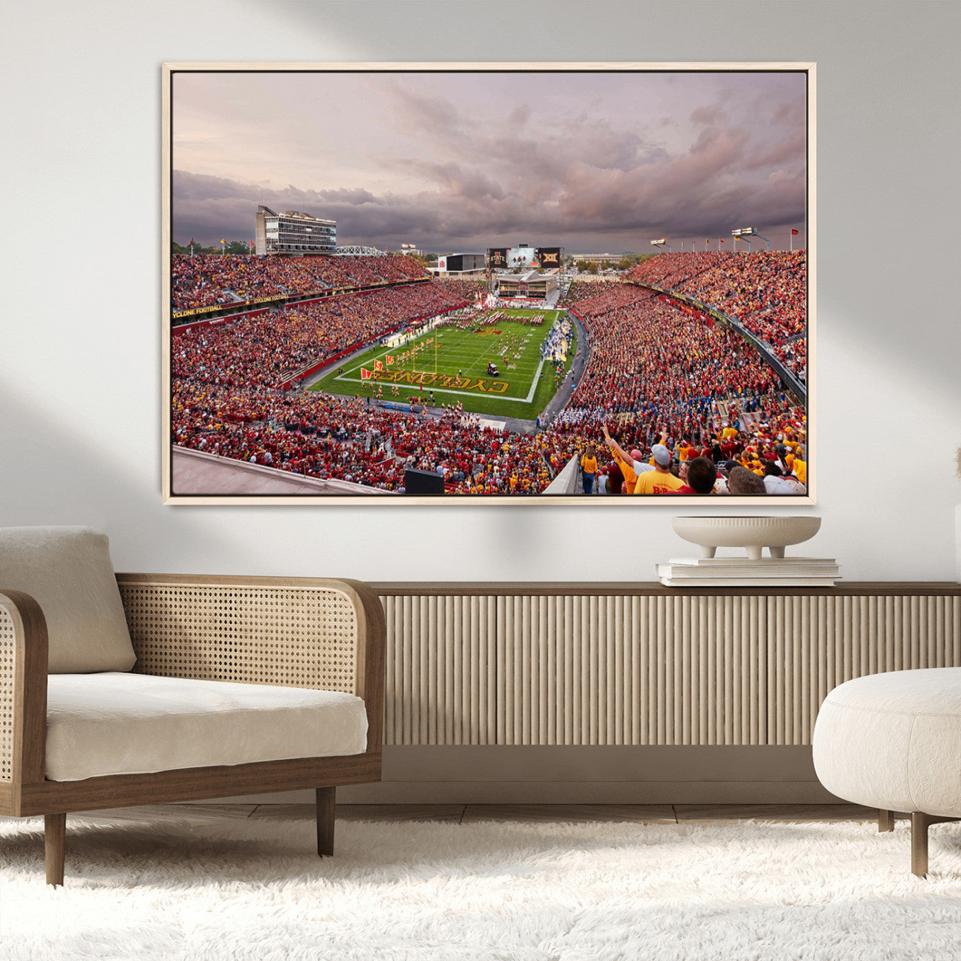 MGV-FC-36X24 - Iowa State University Cyclones Football Team Print - Ames Jack Trice Stadium Wall Art Canvas Print
