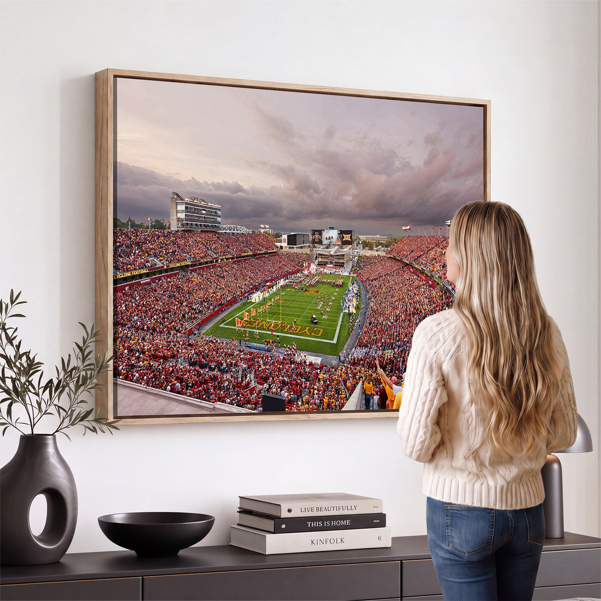 50373-MGV-CV-36X24 - Iowa State University Cyclones Football Team Print, Ames