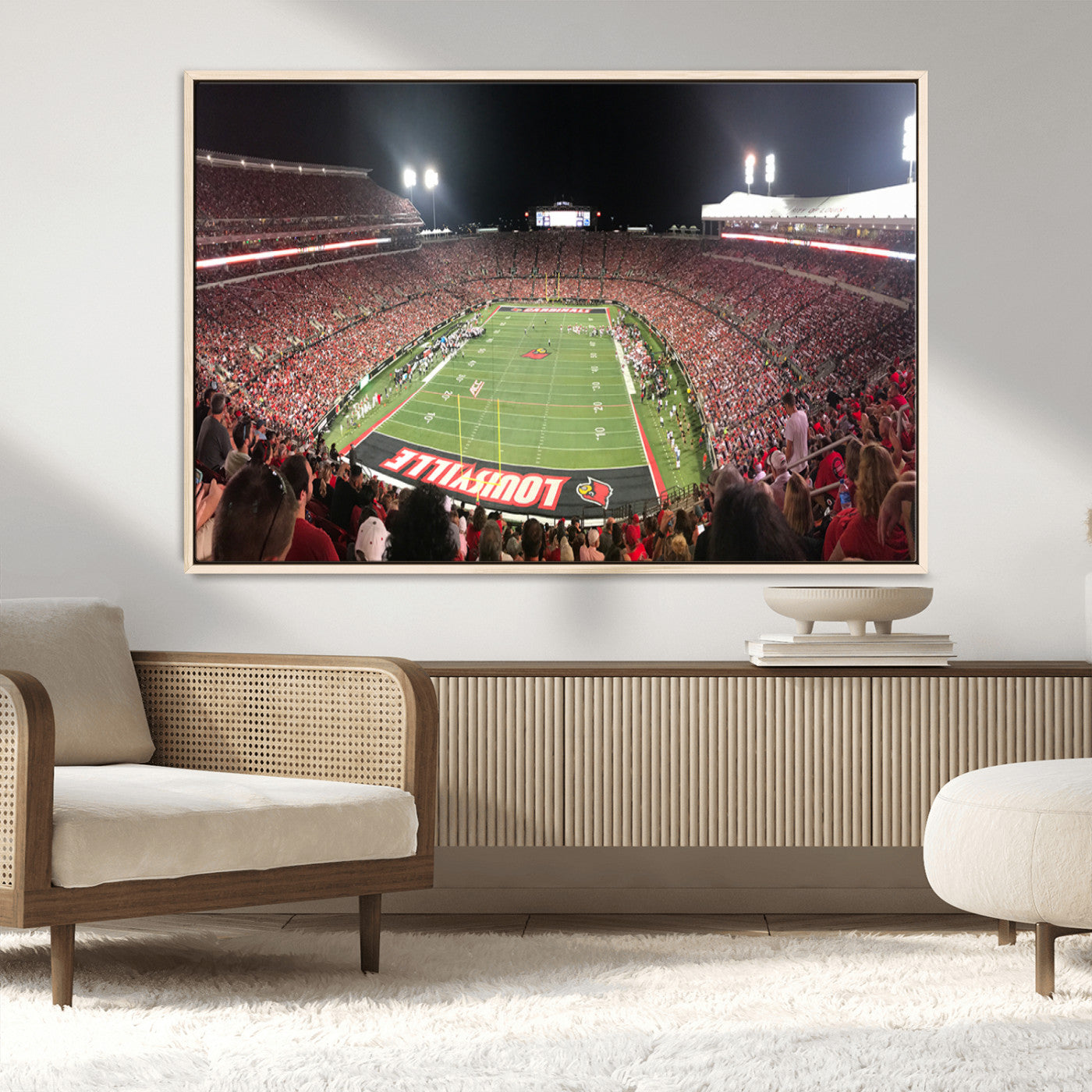 MGV-FC-36X24 - University of Louisville Cardinals Football Team Print - Louisville Cardinal Stadium Wall Art Canvas