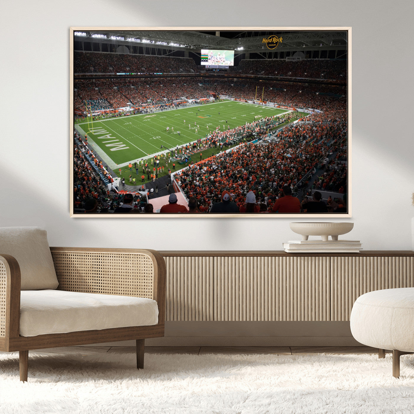 MGV-FC-36X24 - Miami Hurricanes Football Team Print Canvas- Miami Hard Rock Stadium Wall Art Canvas Print