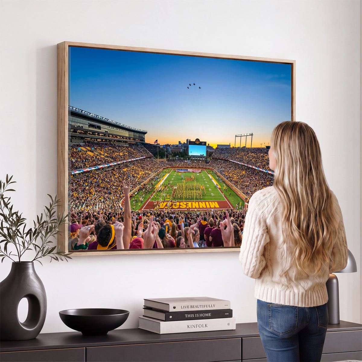 84421-MGV-CV-36X24 - University of Minnesota Golden Gophers Art Print, Football Team Print - Minneapolis Huntington Bank