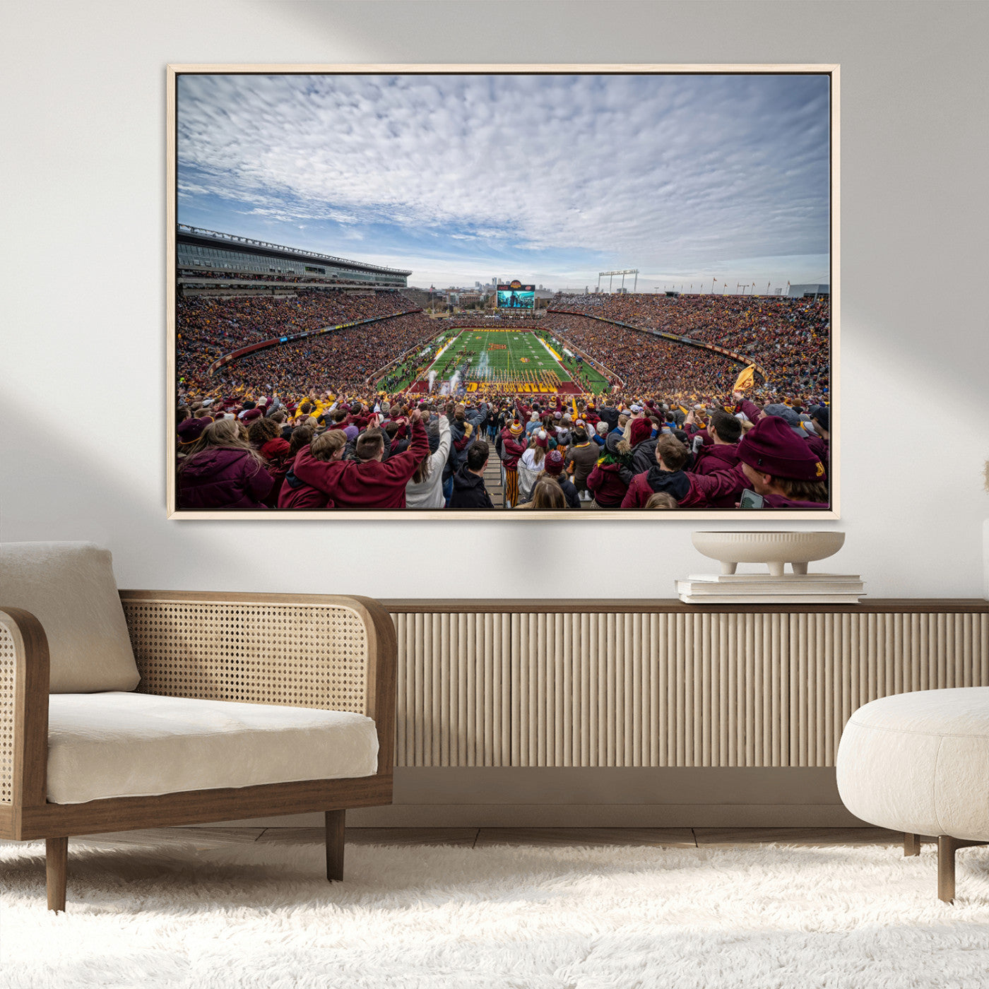 MGV-FC-36X24 - University of Minnesota Golden Gophers Football Team Print - Minneapolis Huntington Bank Stadium Art