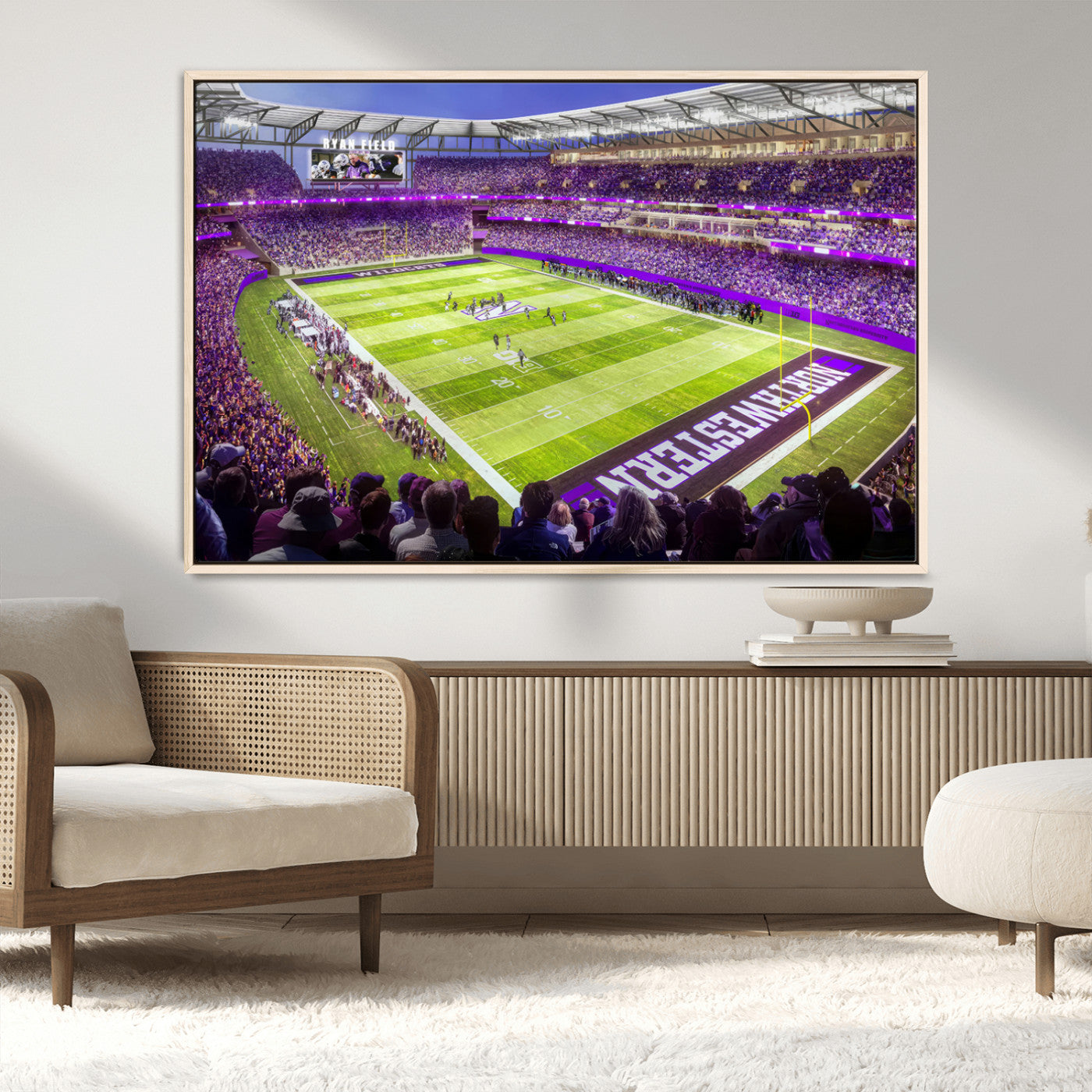 MGV-FC-36X24 - Northwestern University Wildcats Football Team Print - Evanston Ryan Field Wall Art Canvas Print