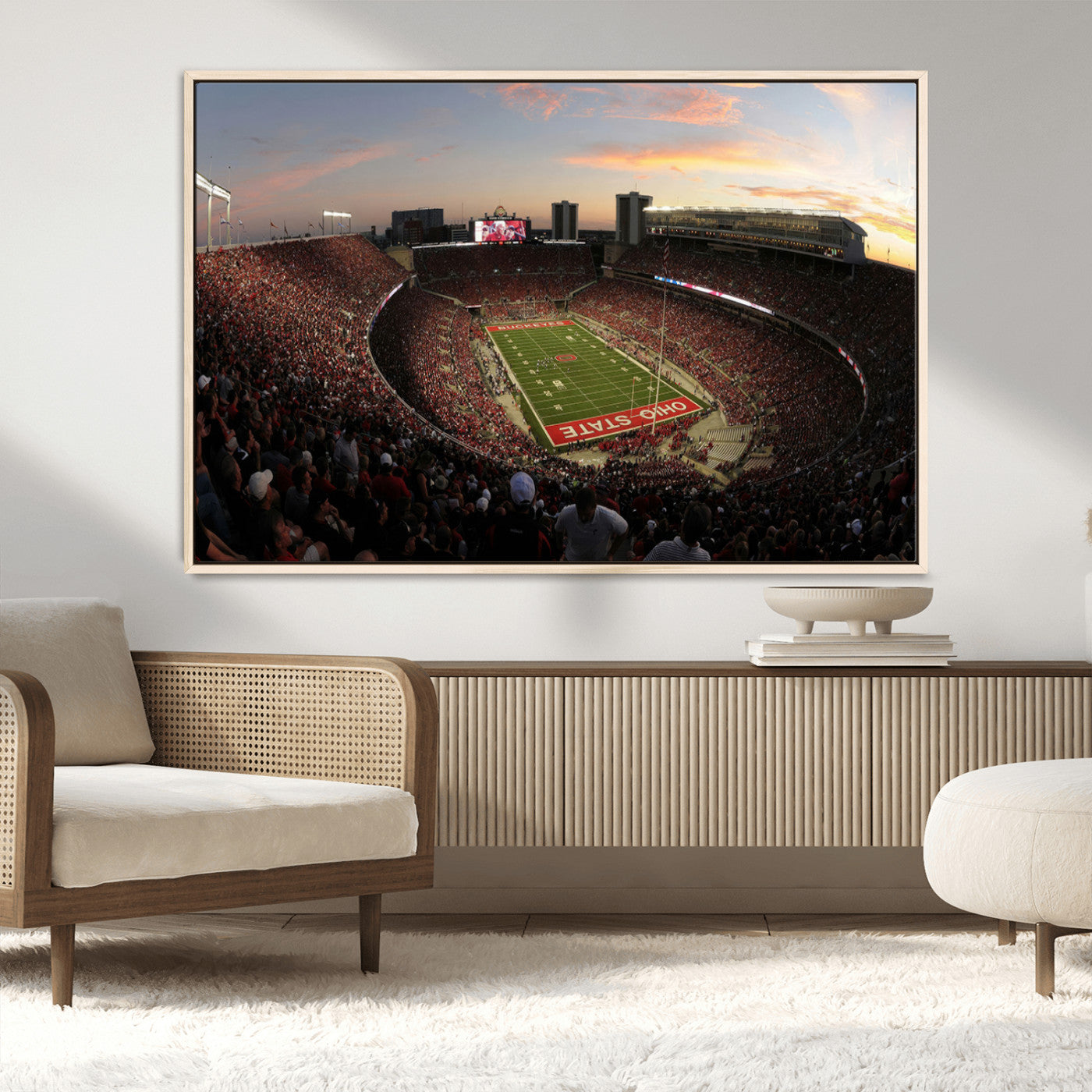 MGV-FC-36X24 - Ohio State University Buckeyes Football Team Print - Columbus Ohio Stadium Wall Art Canvas Print