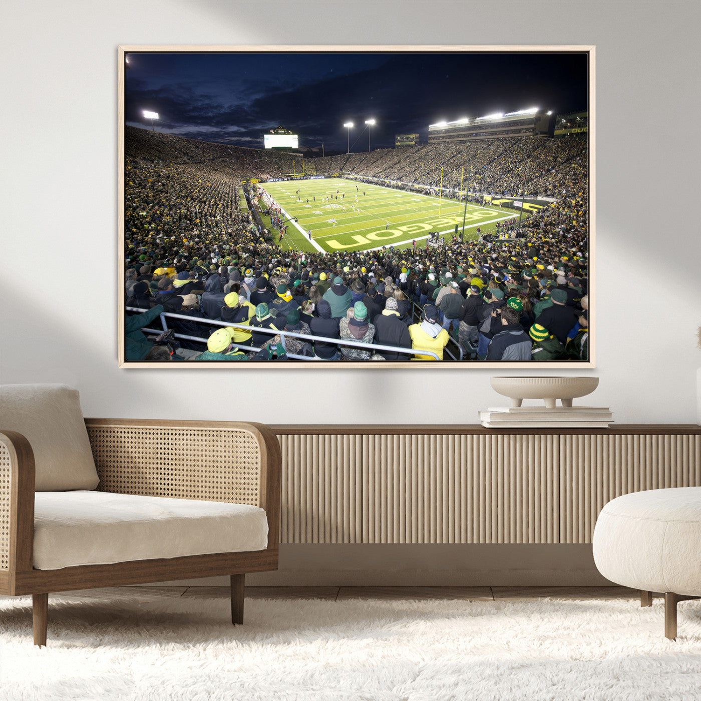 MGV-FC-36X24 - University of Oregon Ducks Football Team Print - Eugene Autzen Stadium Wall Art Canvas Print
