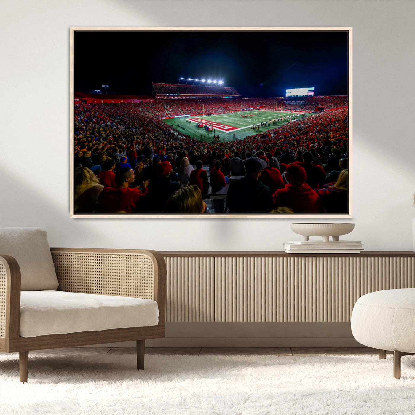 MGV-FC-36X24 - Rutgers Scarlet Knights Football Team Print - SHI Stadium, Piscataway Wall Art Canvas Print