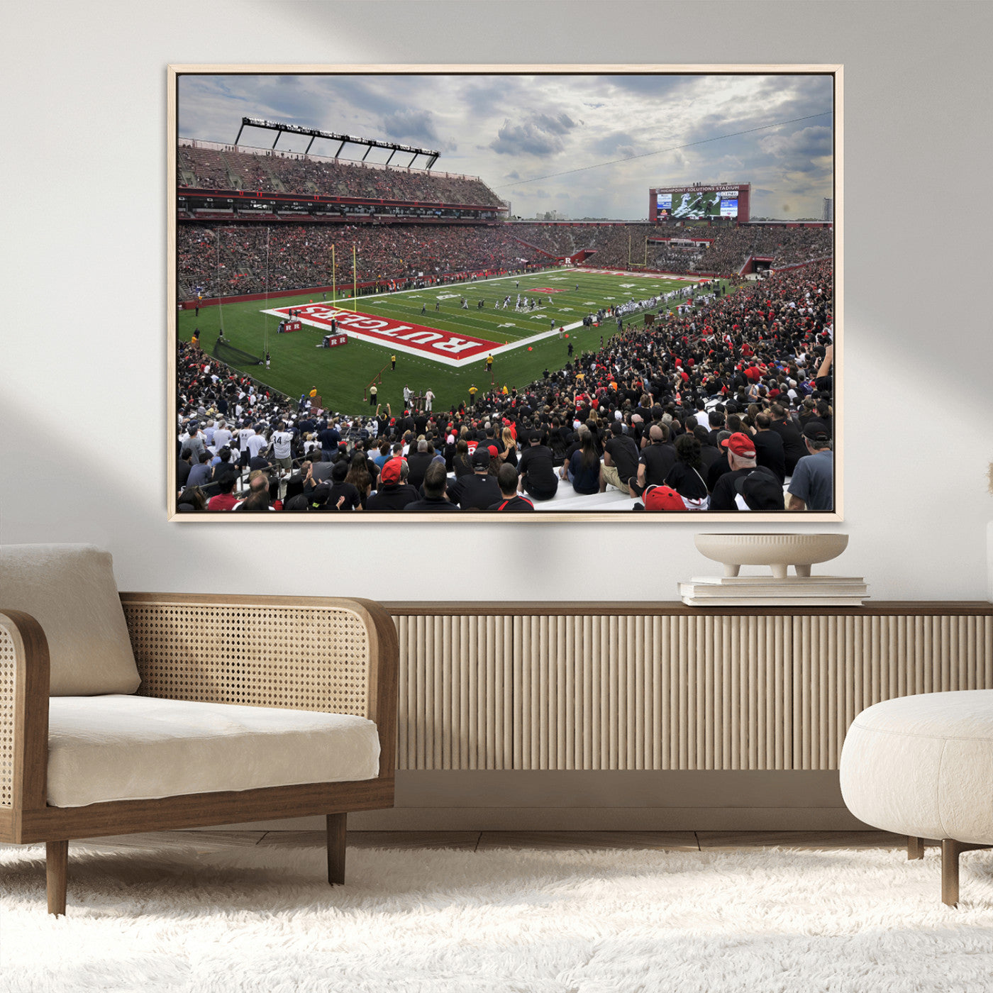 MGV-FC-36X24 - Rutgers Scarlet Knights Football Team Print - SHI Stadium, Piscataway Wall Art Canvas Print