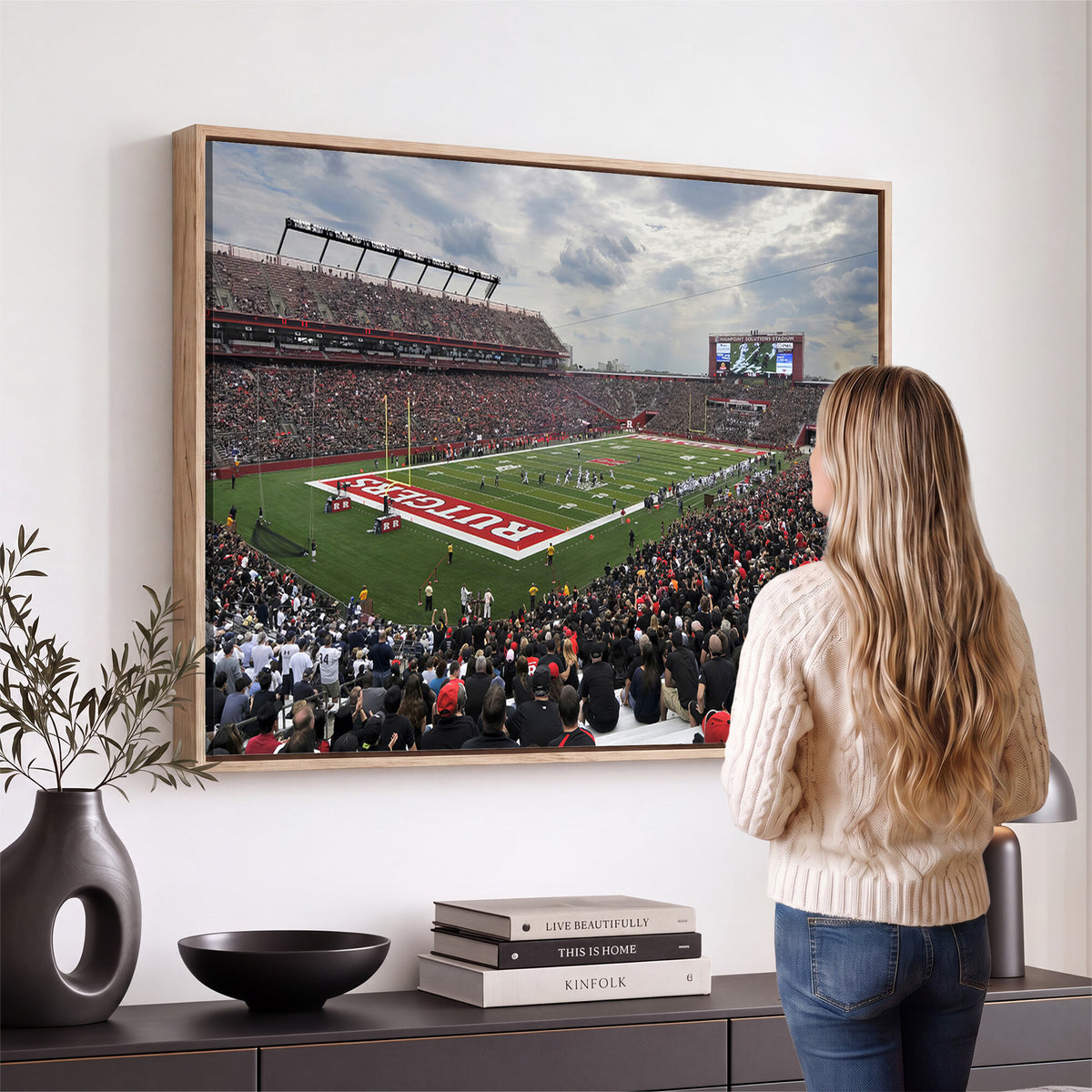 66777-MGV-CV-36X24 - Rutgers Scarlet Knights Football Team Print, SHI Stadium