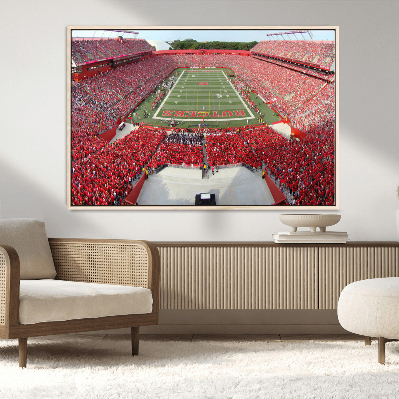 MGV-FC-36X24 - Rutgers Scarlet Knights Football Team Print - Piscataway SHI Stadium Wall Art Canvas Print