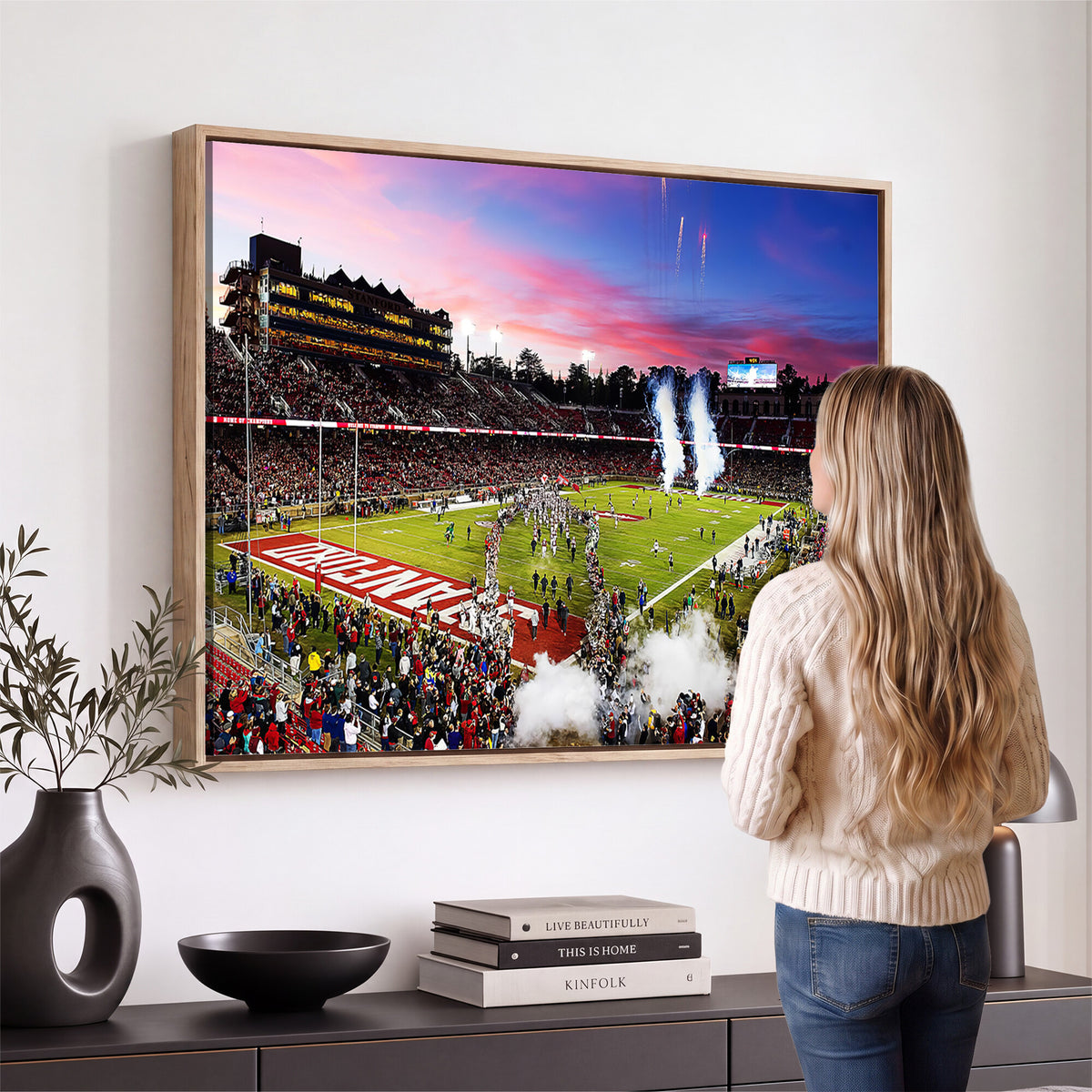 25557-PAN-FL-20X10 - Stanford University Cardinal Football Team Print - Stanford Stadium Wall Art Canvas Print