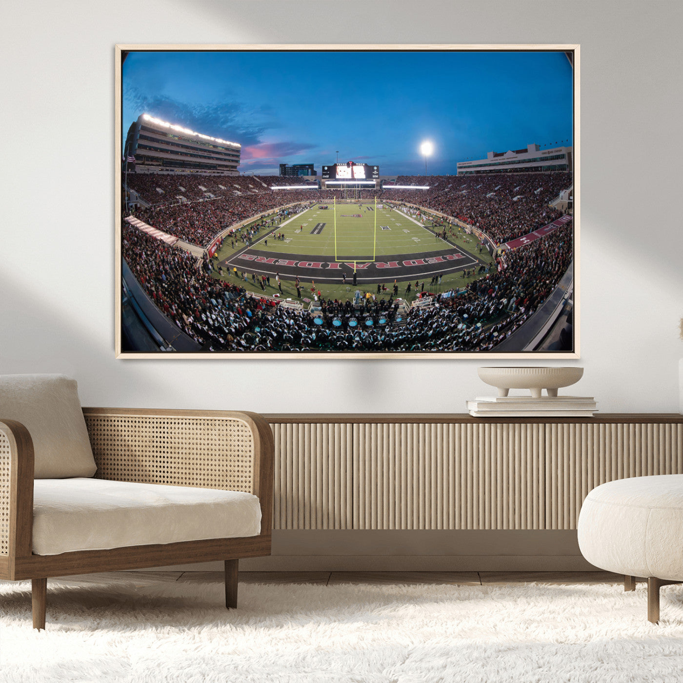 MGV-FC-36X24 - Texas Tech Red Raiders Canvas, Framed Football Team Print - Lubbock Jones AT&T Stadium Wall Art