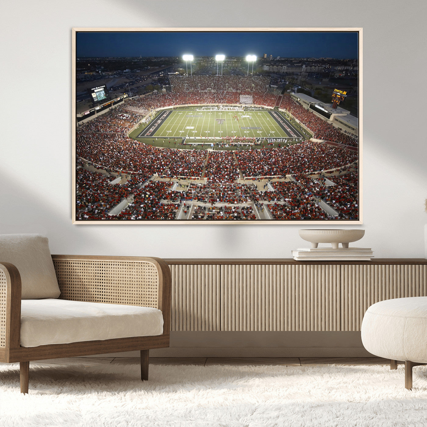 MGV-FC-36X24 - Texas Tech Red Raiders Football Team Print - Lubbock Jones AT&T Stadium Wall Art Canvas Print