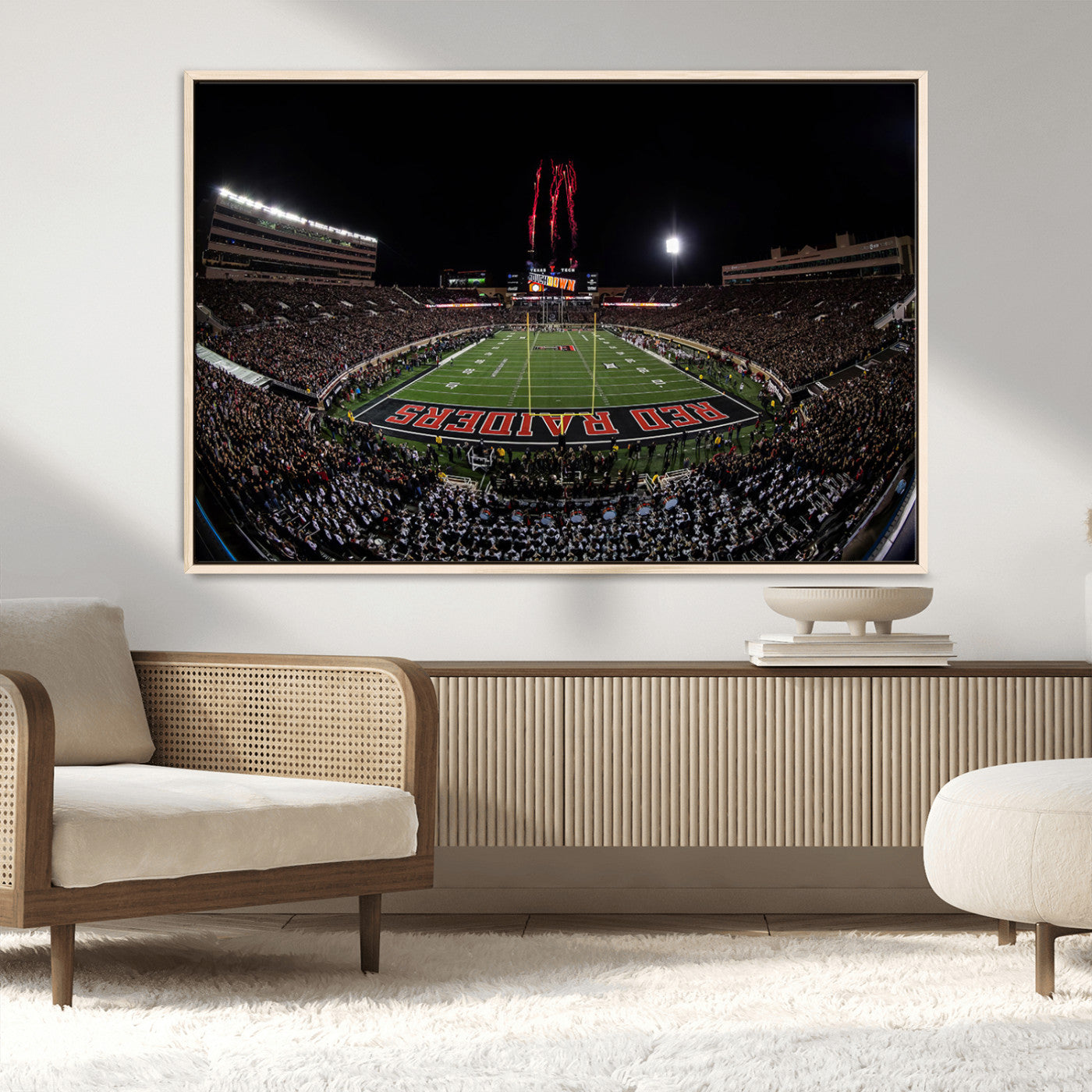 MGV-FC-36X24 - Framed Texas Tech Red Raiders Stadium Canvas, Texas Tech Red Raiders Football Team Print - Lubbock