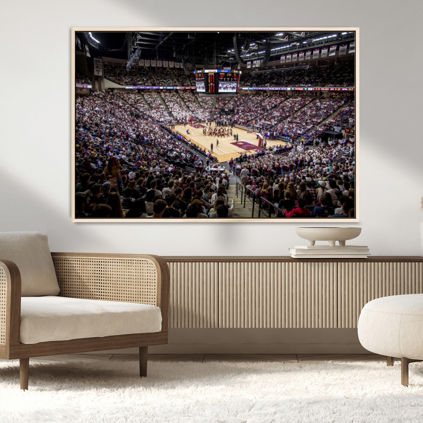 MGV-FC-36X24 - University of Nebraska Cornhuskers Basketball Team Print - Lincoln Red Arena Wall Art Canvas Print
