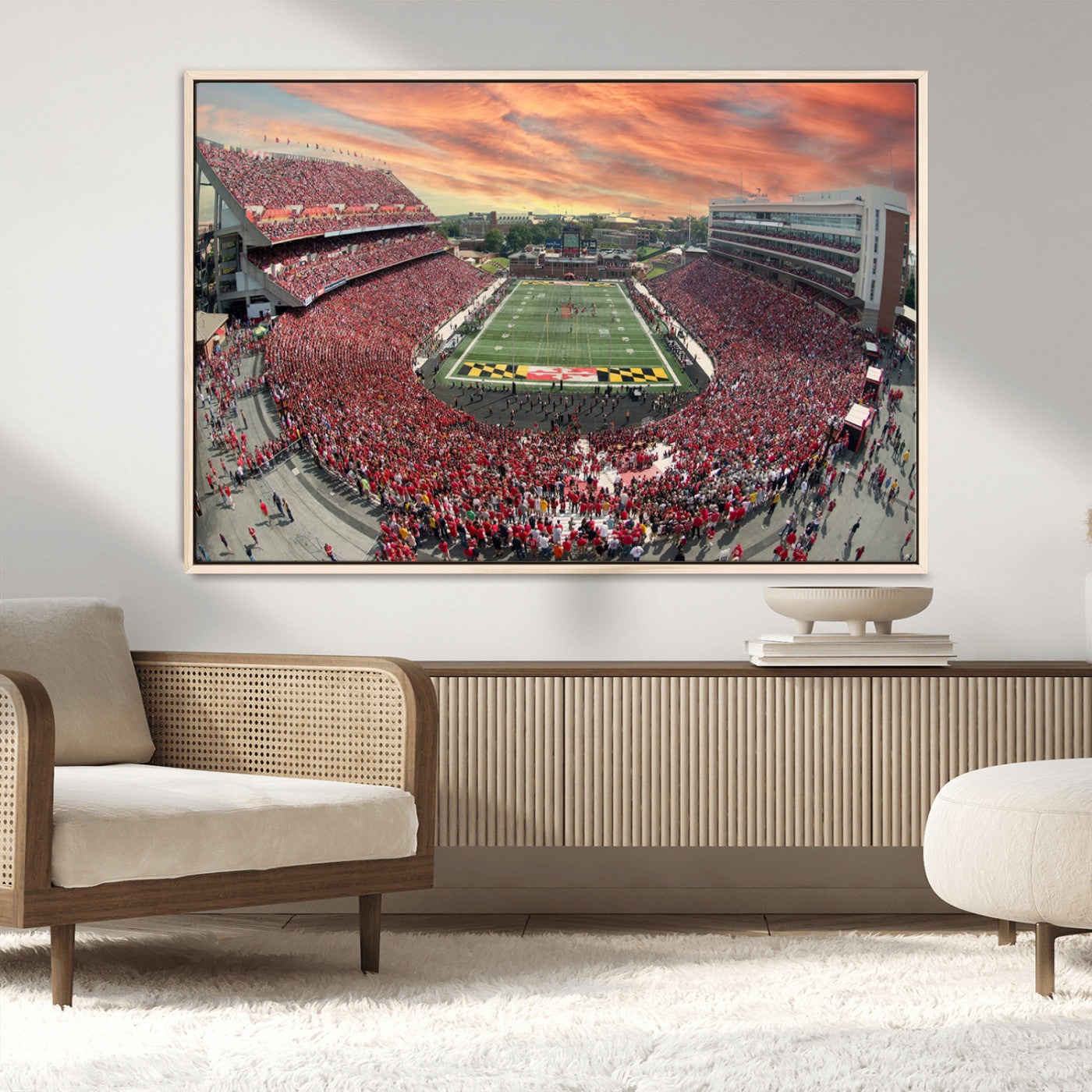 MGV-FC-36X24 - University of Maryland Terrapins Football Team Print - College Park SECU Stadium Wall Art Canvas