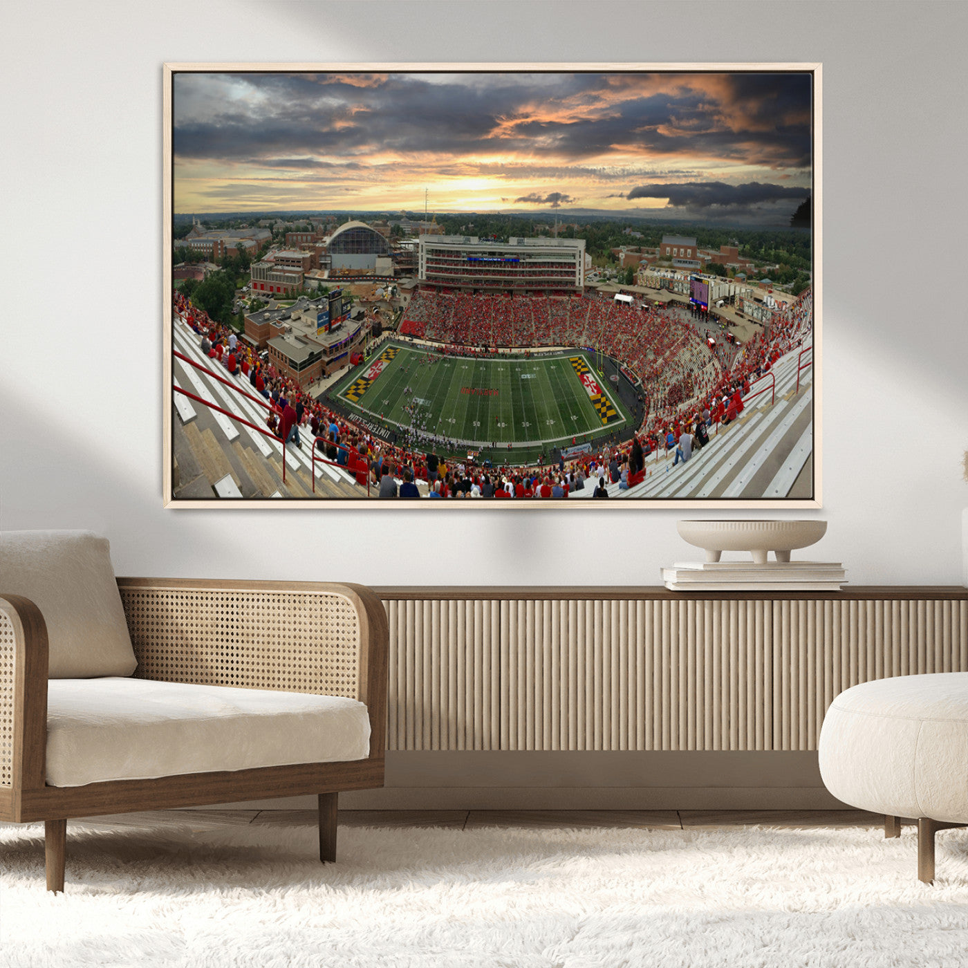 MGV-FC-36X24 - University of Maryland Terrapins Football Team Print - College Park SECU Stadium Wall Art Canvas