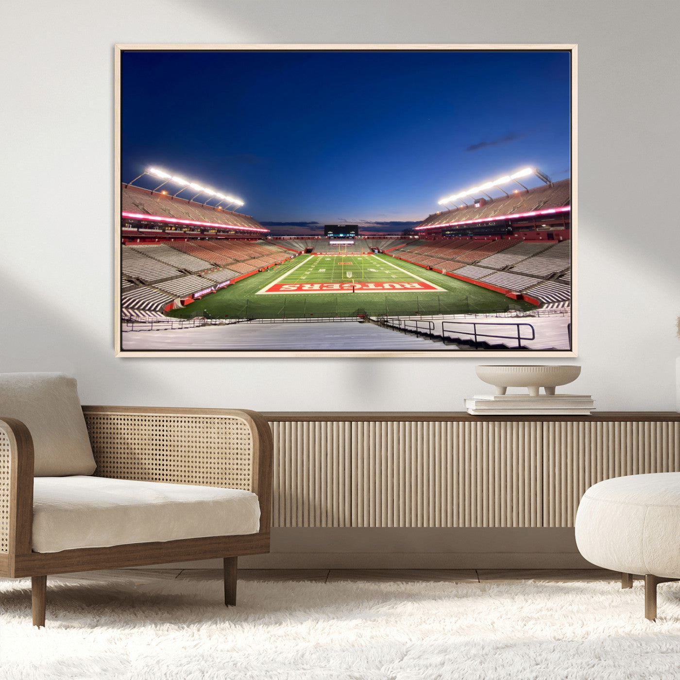 MGV-FC-36X24 - Rutgers Scarlet Knights Football Team Print - Piscataway SHI Stadium Wall Art Canvas Print