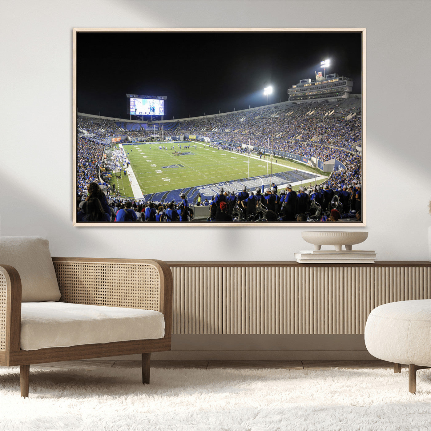 MGV-FC-36X24 - University of Memphis Tigers Football Team Print - Memphis Simmons Bank Liberty Stadium Wall Art