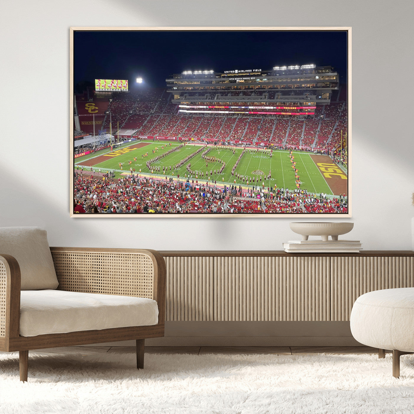 MGV-FC-36X24 - The University of Southern California USC Trojans Football Team Print - Los Angeles Memorial