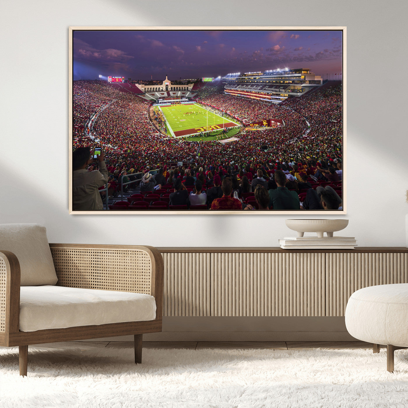 MGV-FC-36X24 - The University of Southern California USC Trojans Football Team Print - Los Angeles Memorial
