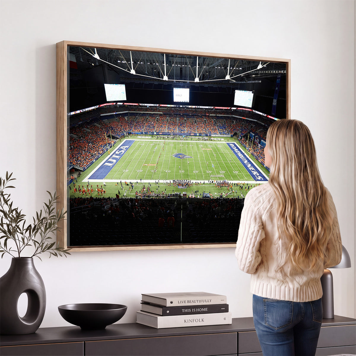 98617-MGV-CV-36X24 - The University of Texas at San Antonio Roadrunners Football Team Print, San Antonio Alamodome