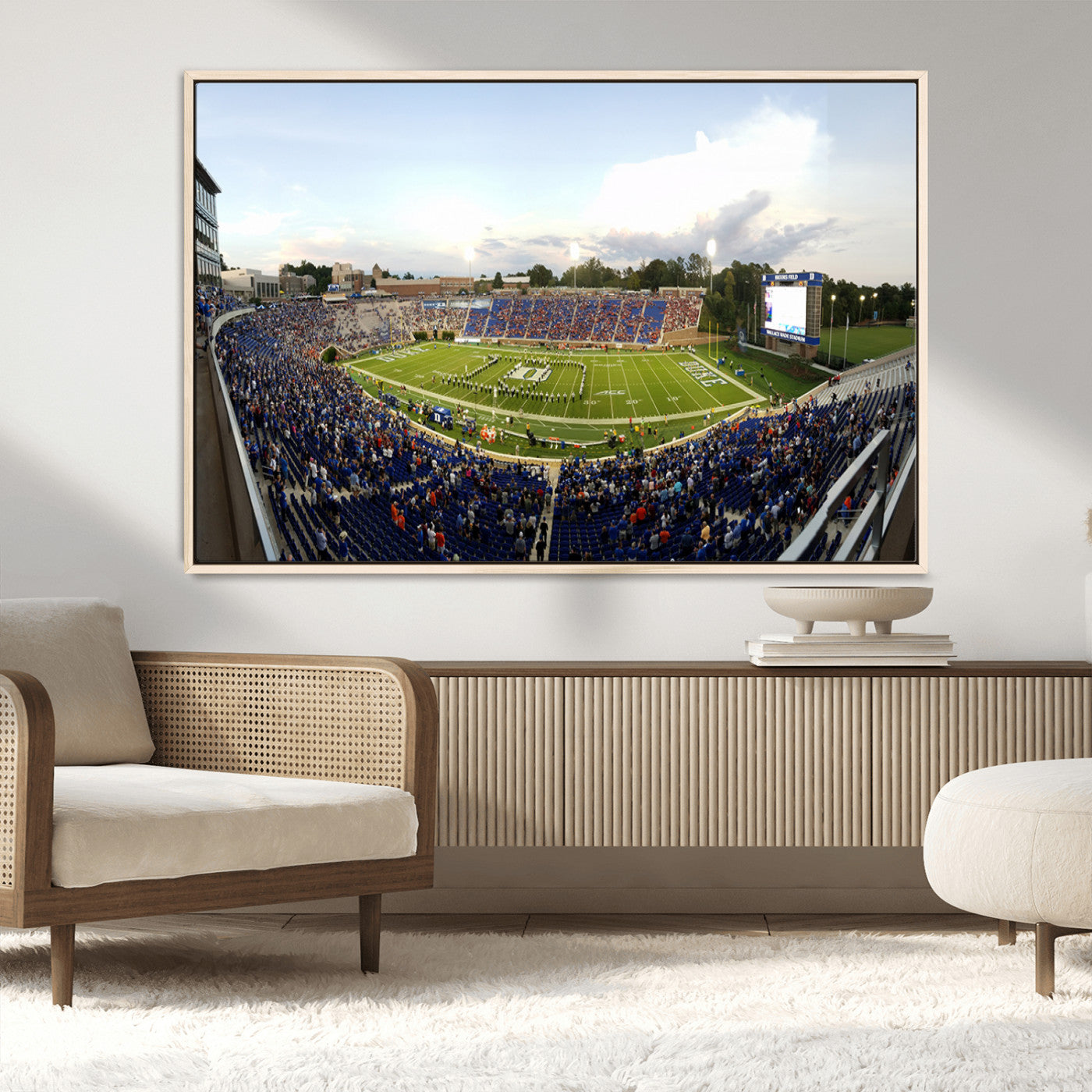 MGV-FC-36X24 - The Duke University Blue Devils Football Team Print - Durham Wallace Wade Stadium Wall Art Canvas