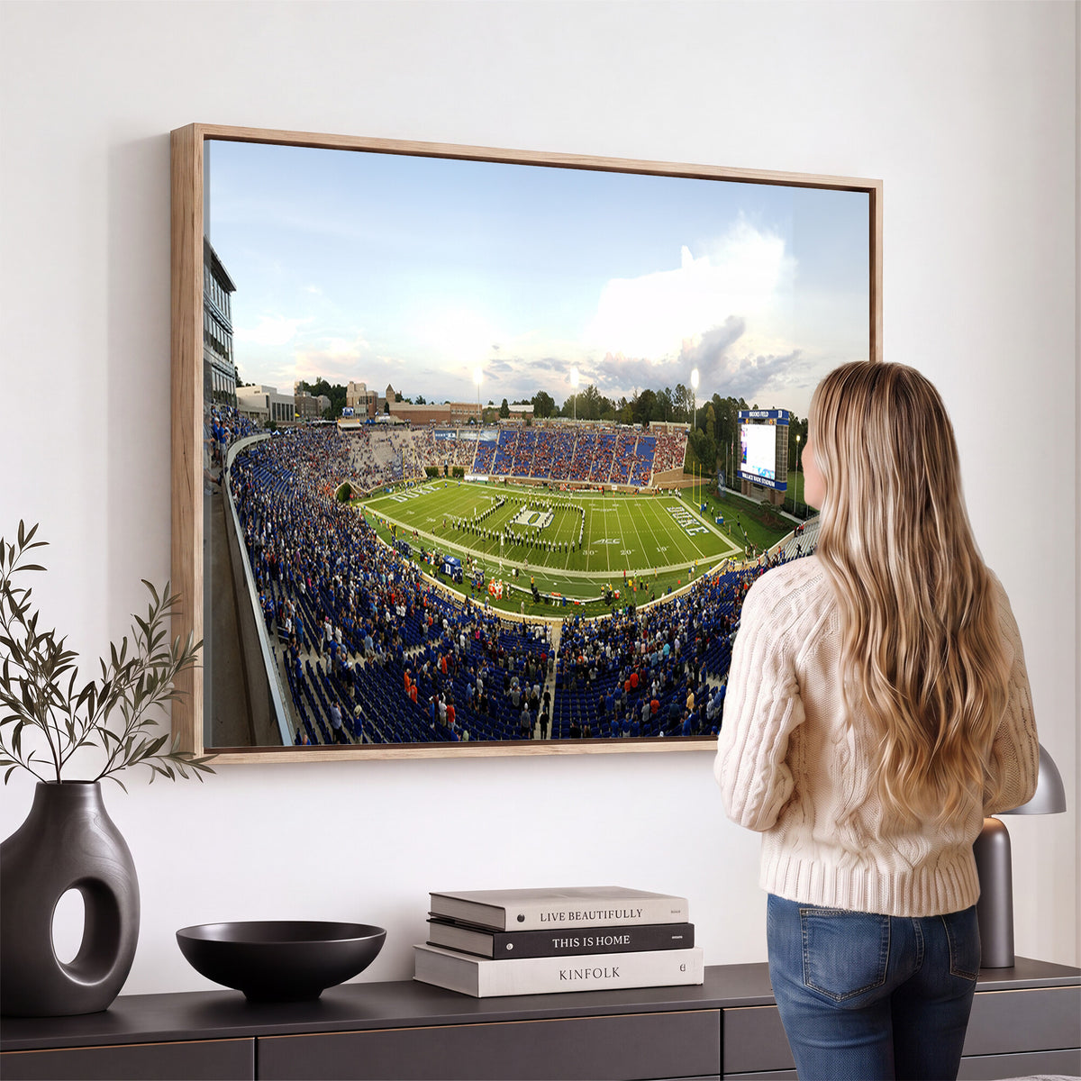44850-MGV-CV-36X24 - The Duke University Blue Devils Football Team Print, Durham