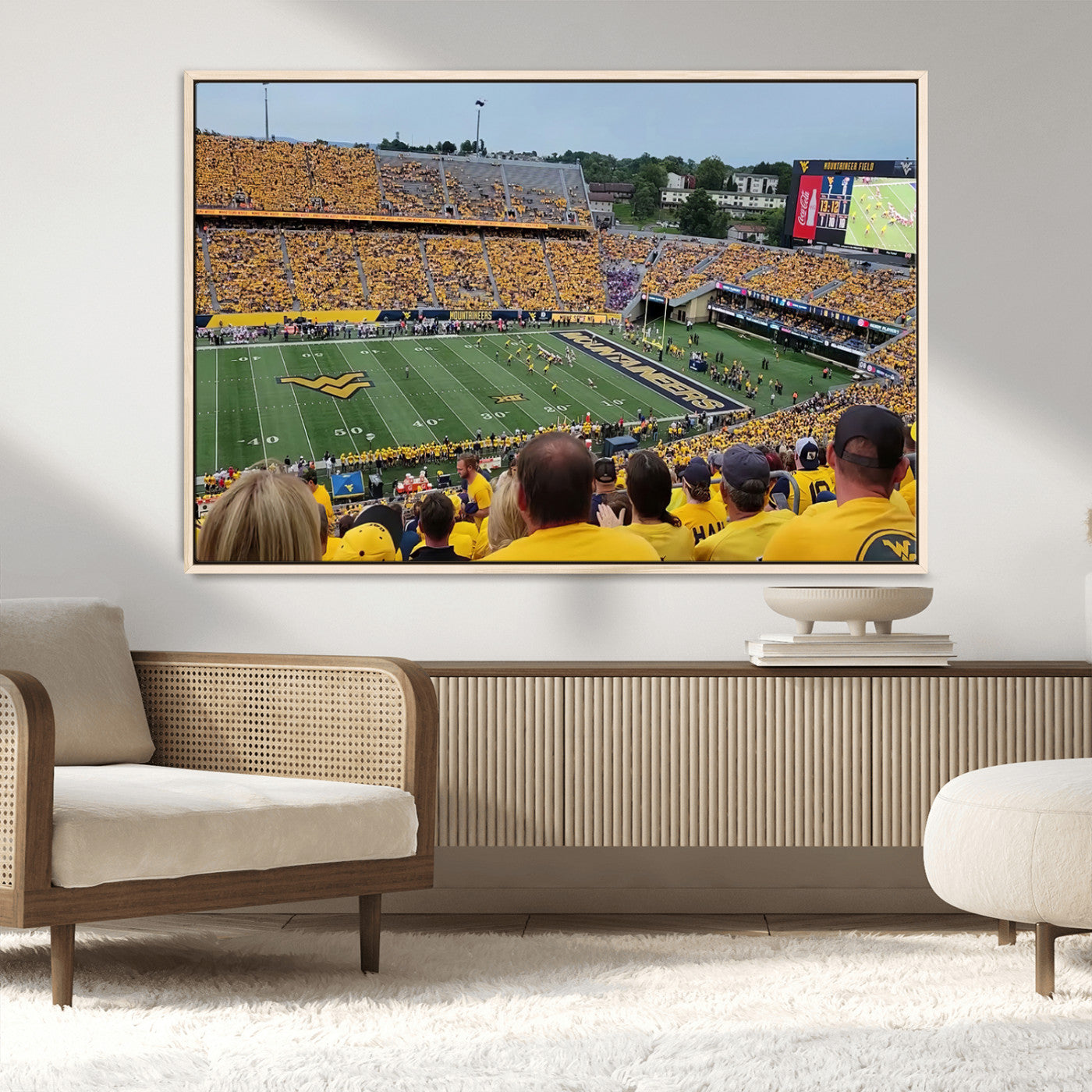 MGV-FC-36X24 - Puskar Stadium Canvas Print Wall Art - Morgantown Print - West Virginia University Mountaineers
