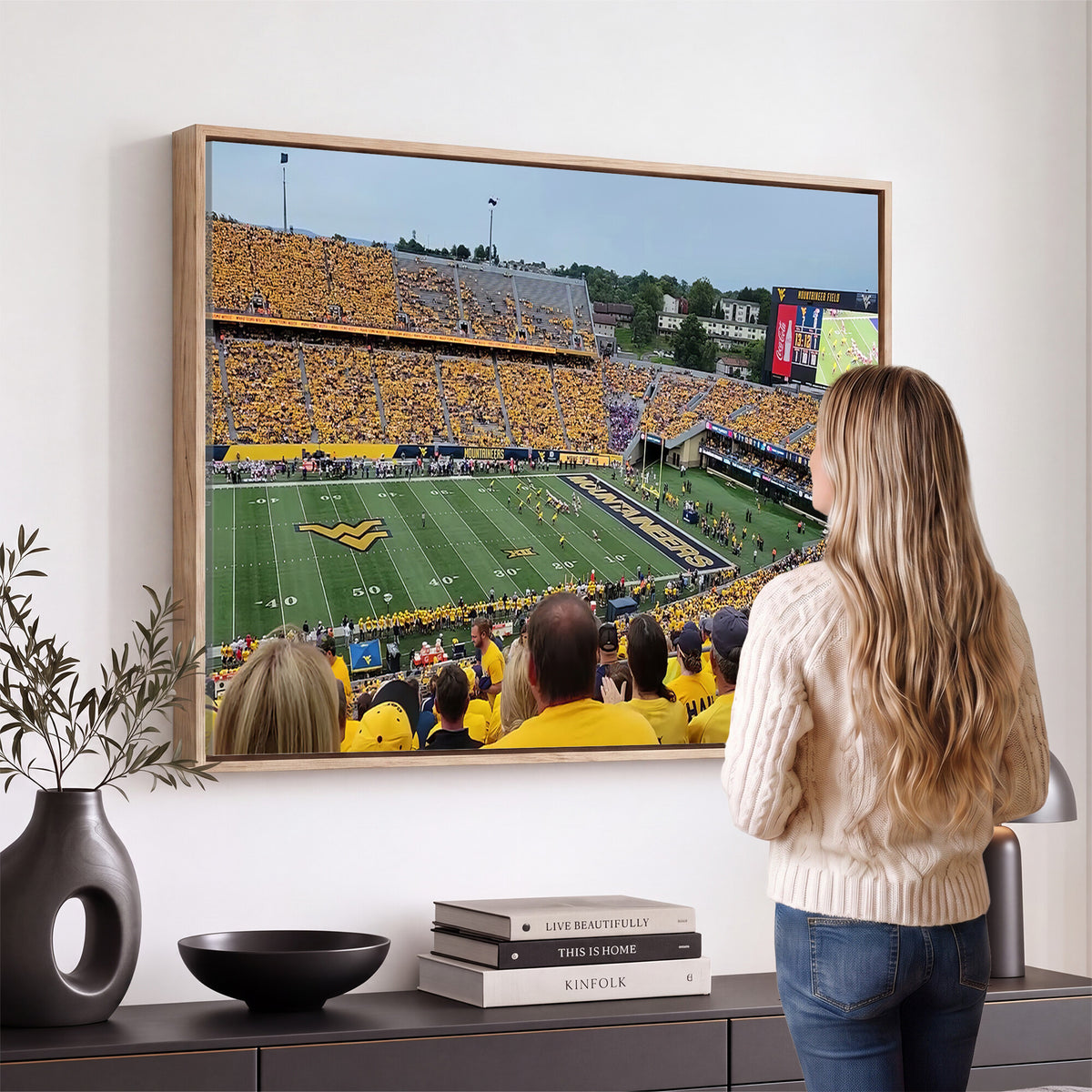 18056-MGV-CV-36X24 - Puskar Stadium Canvas Print Wall Art, Morgantown Print