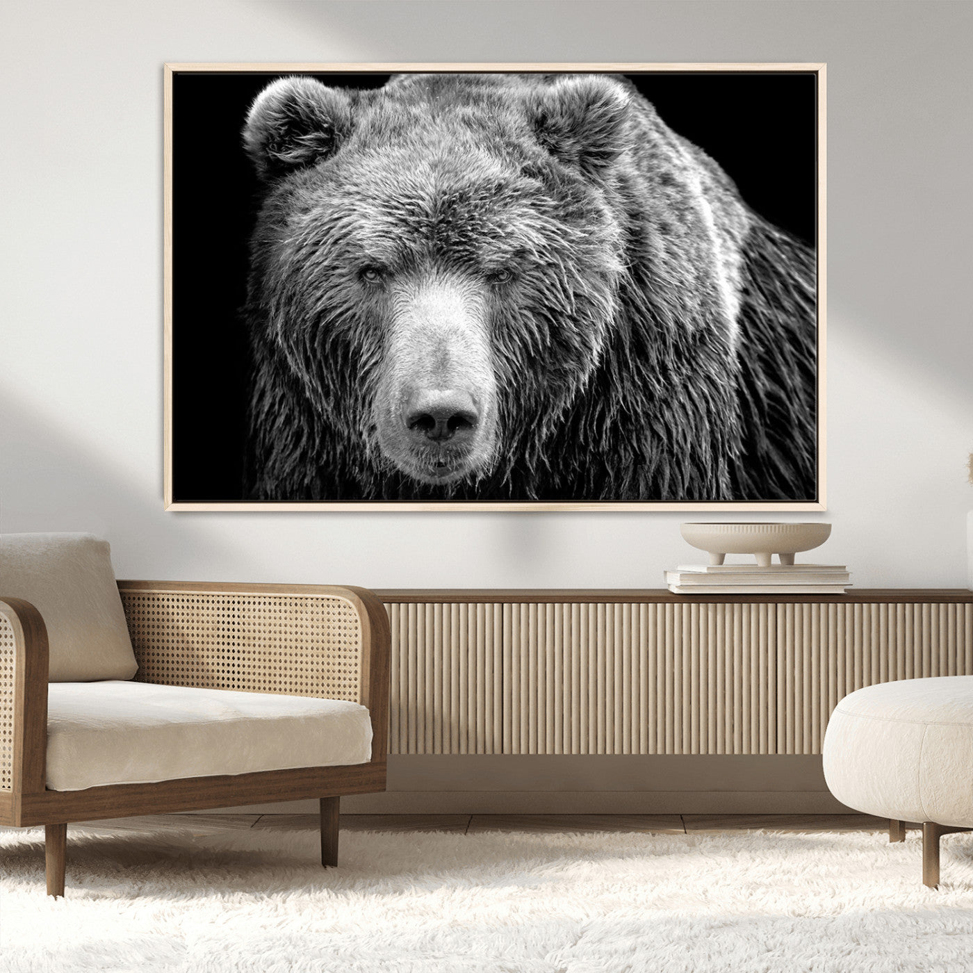 MGV-FC-36X24 - 399 Grizzly Bear Canvas Print | Ready to Hang Wall Art | Rustic Farmhouse & Cabin Decor | Wildlife