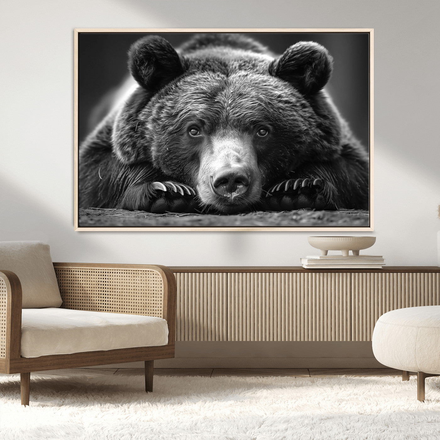 MGV-FC-36X24 - Resting Grizzly 399 Bear Canvas Print | Ready to Hang Wall Art | Rustic Cabin & Farmhouse Decor |