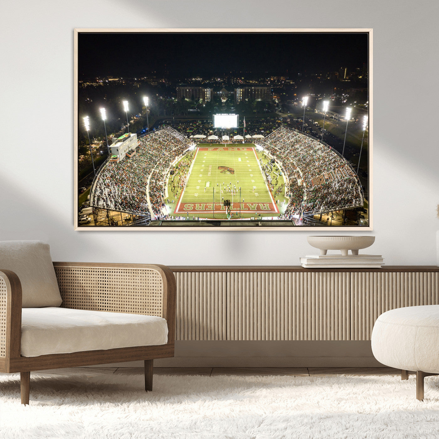 MGV-FC-36X24 - Florida A&M Rattlers Football Team Print - Tallahassee Bragg Memorial Stadium Wall Art Canvas Print