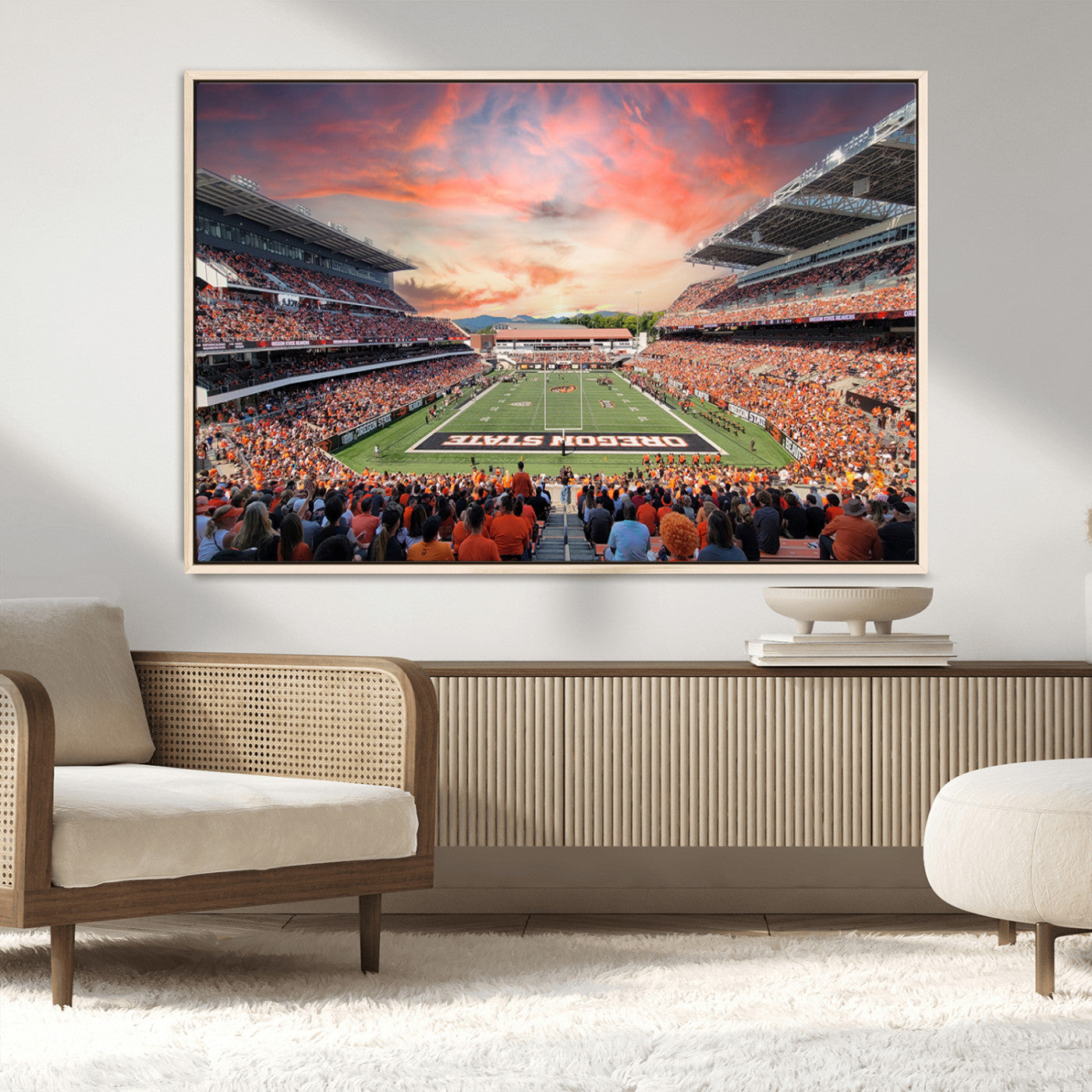 MGV-FC-36X24 - Oregon State Beavers Football Team Print - Corvallis Reser Stadium Wall Art Canvas Print