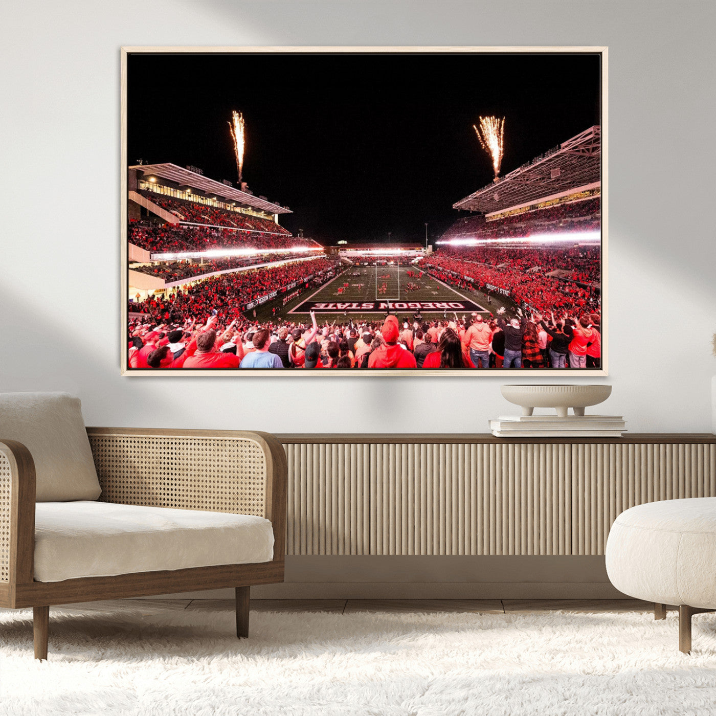 MGV-FC-36X24 - Oregon State Beavers Football Team Print - Corvallis Reser Stadium Wall Art Canvas Print