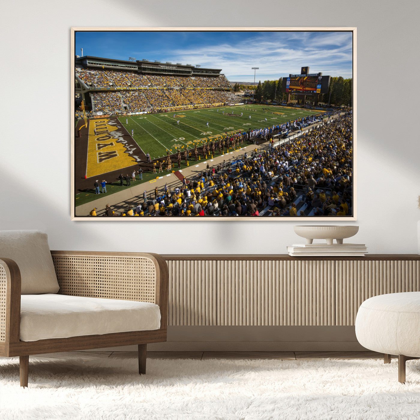 MGV-FC-36X24 - University of Wyoming Cowboys Football Team Print - Laramie Jonah Field War Memorial Stadium Wall