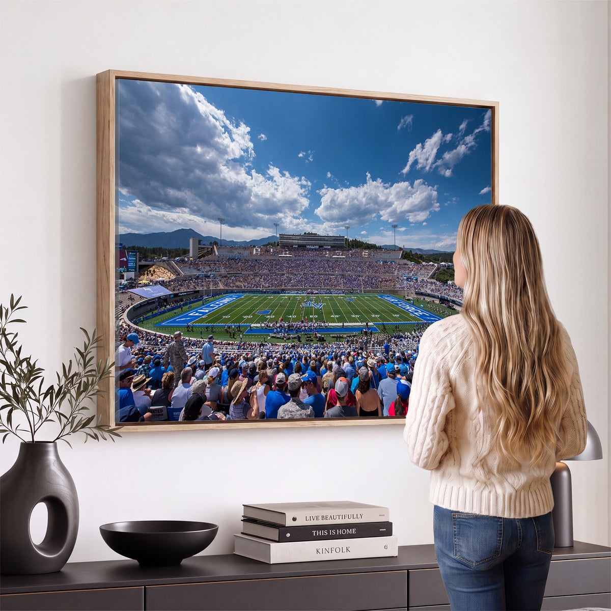 59281-MGV-CV-36X24 - Air Force Falcons Football Team Print, Colorado Springs