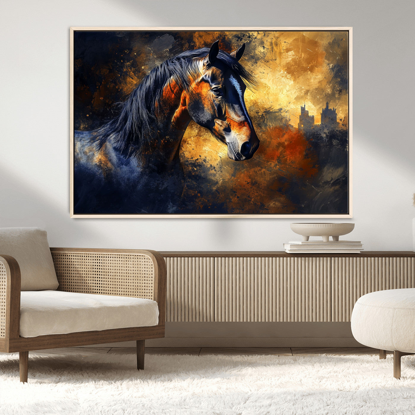 MGV-FC-36X24 - Abstract Horse Art Print - Abstract Canvas Wall Art | Perfect for Rustic Farmhouse, Modern, or