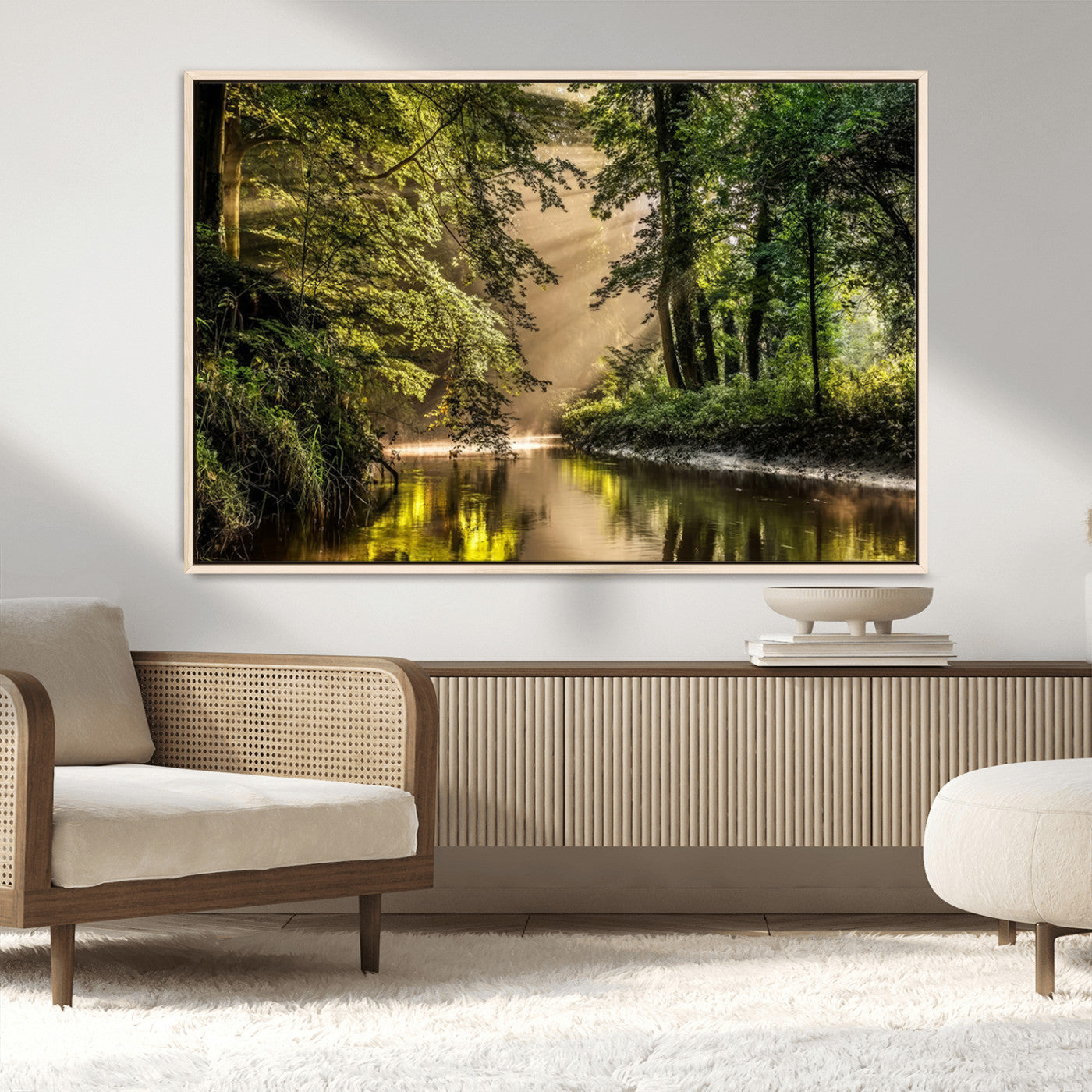 MGV-FC-36X24 - Forest Wall Art Print | River Landscape Wall Art | Perfect for Farmhouse Wall Decor, Cabin Wall Art