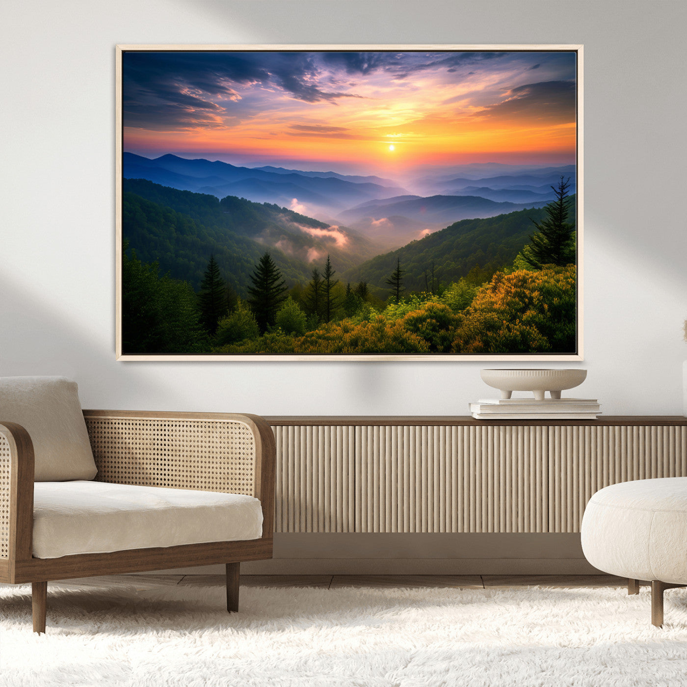 MGV-FC-36X24 - Majestic Mountain Sunrise Print | Landscape Wall Art | Canvas Print Ready to Hang | Farmhouse Wall