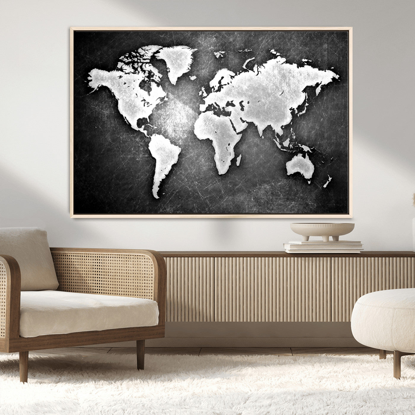 MGV-FC-36X24 - World Map Wall Art Canvas Print – Framed Wall Art for Anniversary Gift or Home Adventure Decor