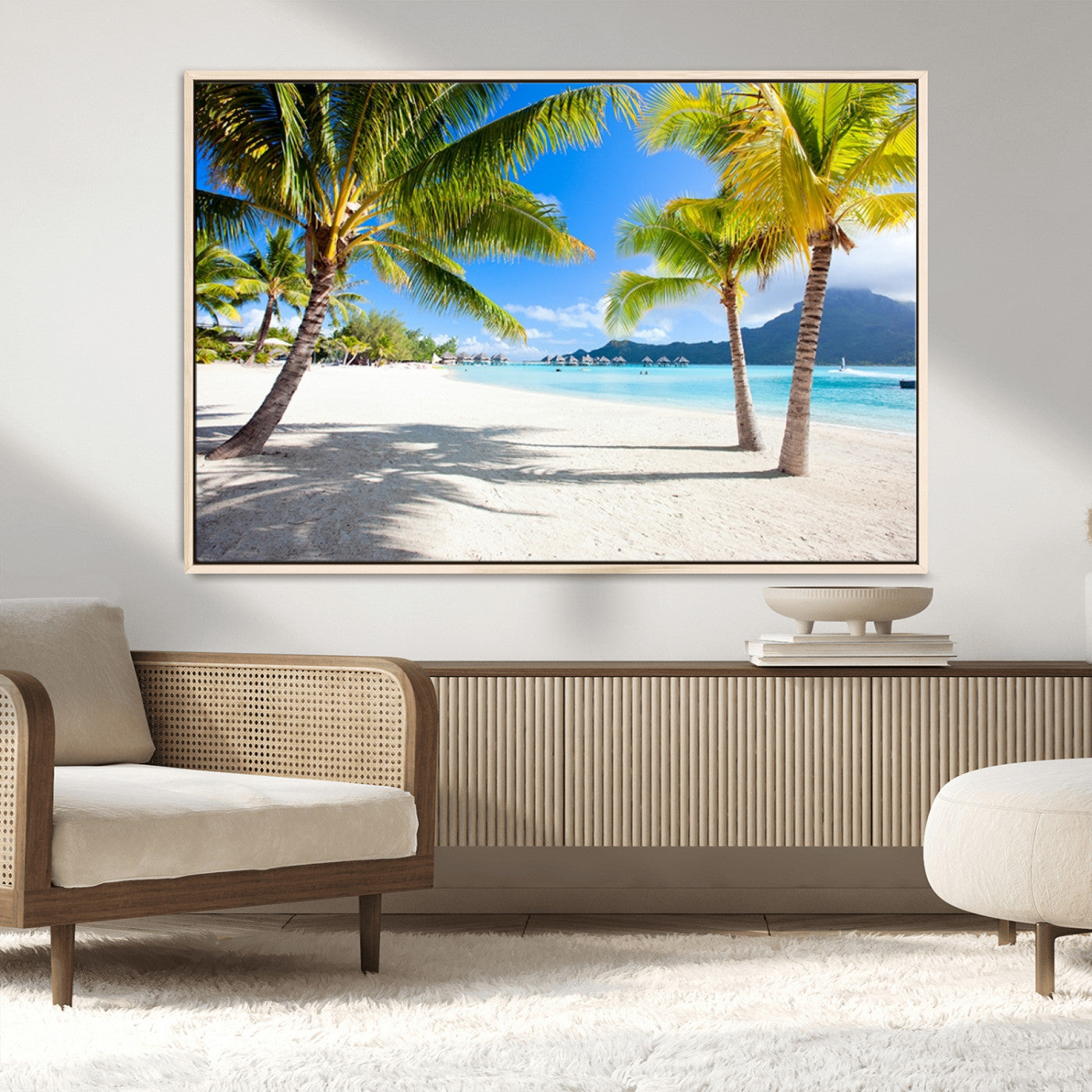 MGV-FC-36X24 - Blue Beach and Sea Wall Art Canvas Print