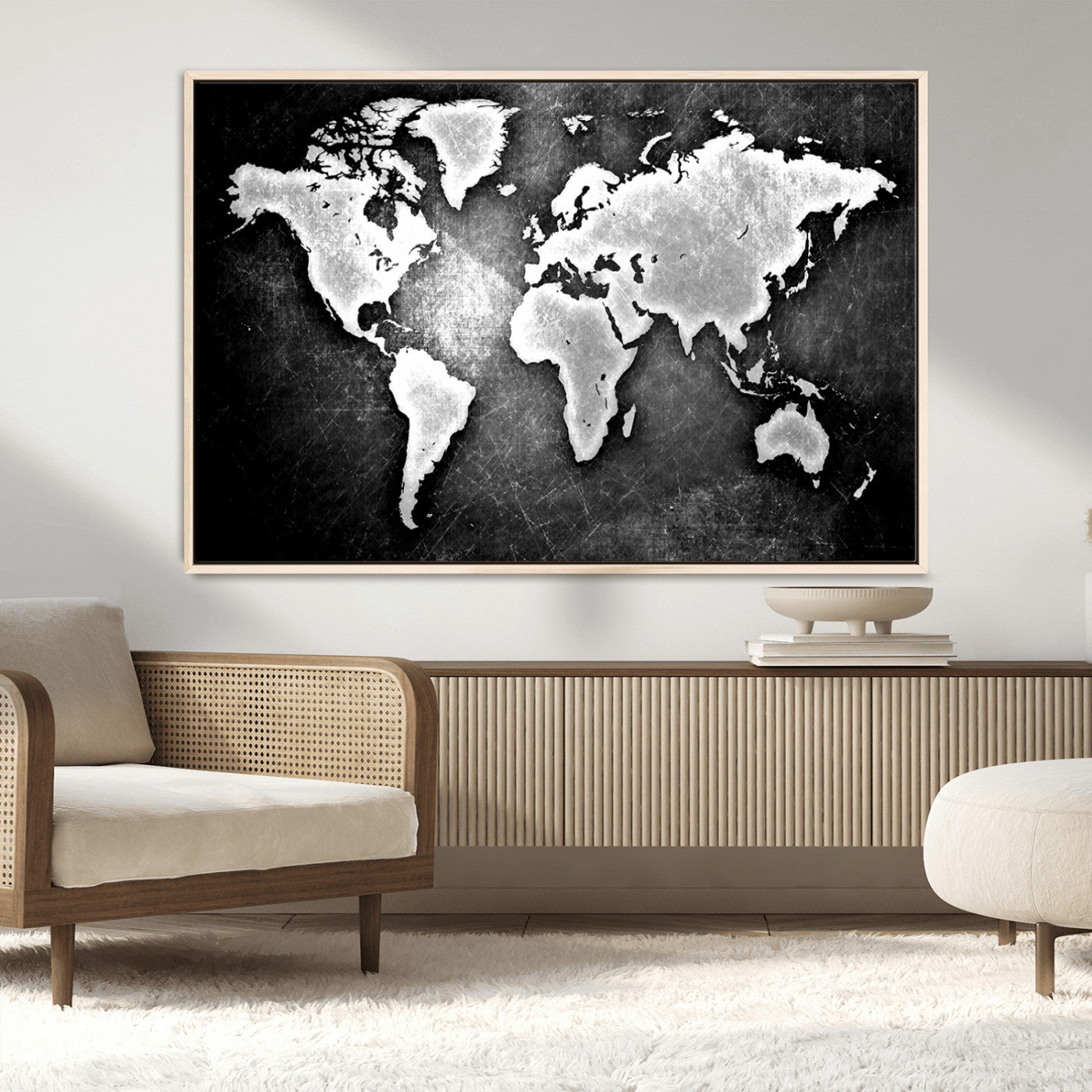MGV-FC-36X24 - World Map Wall Art Canvas Print – Framed Wall Art for Anniversary Gift or Home Adventure Decor
