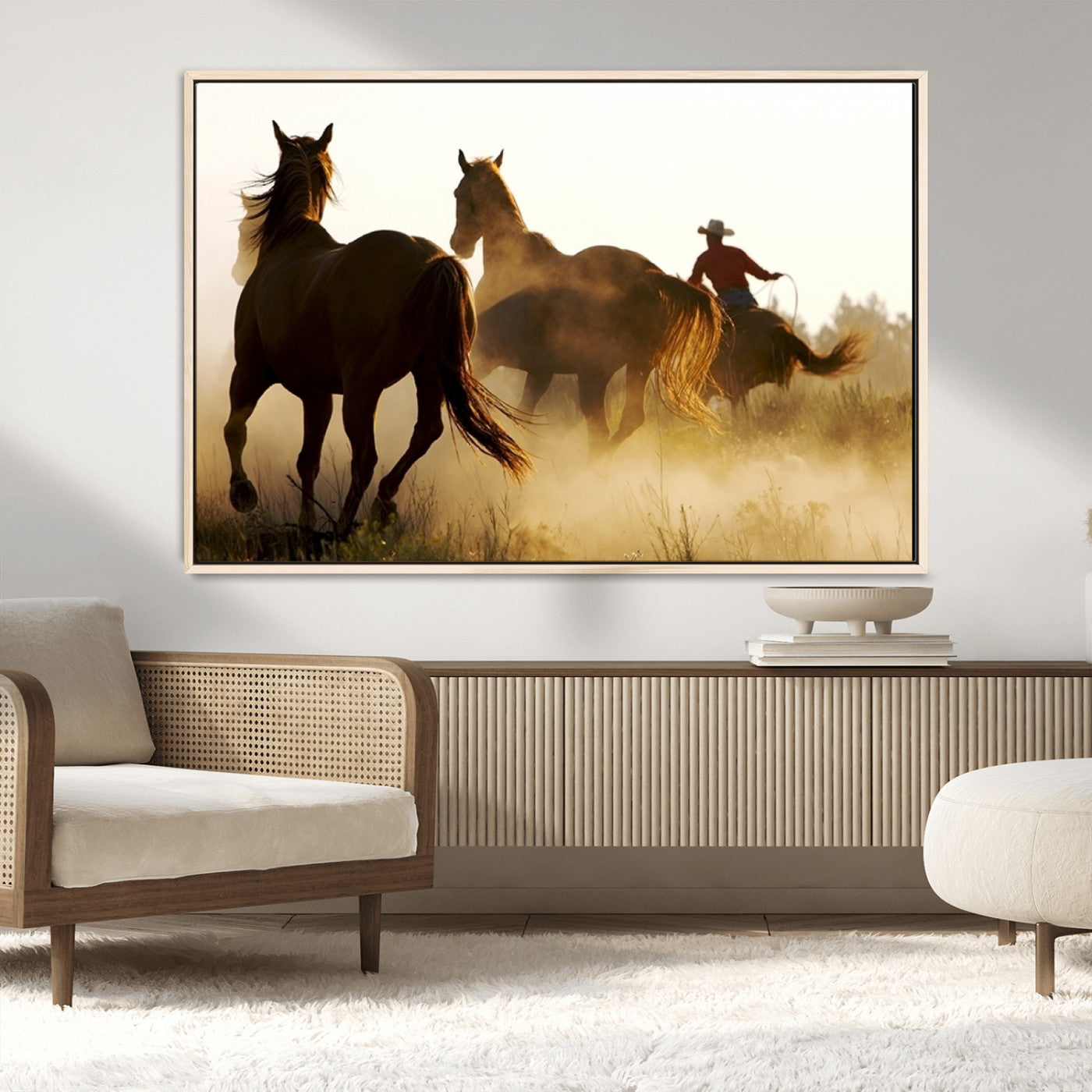 MGV-FC-36X24 - Horses and Cowboys Wall Art Canvas Print