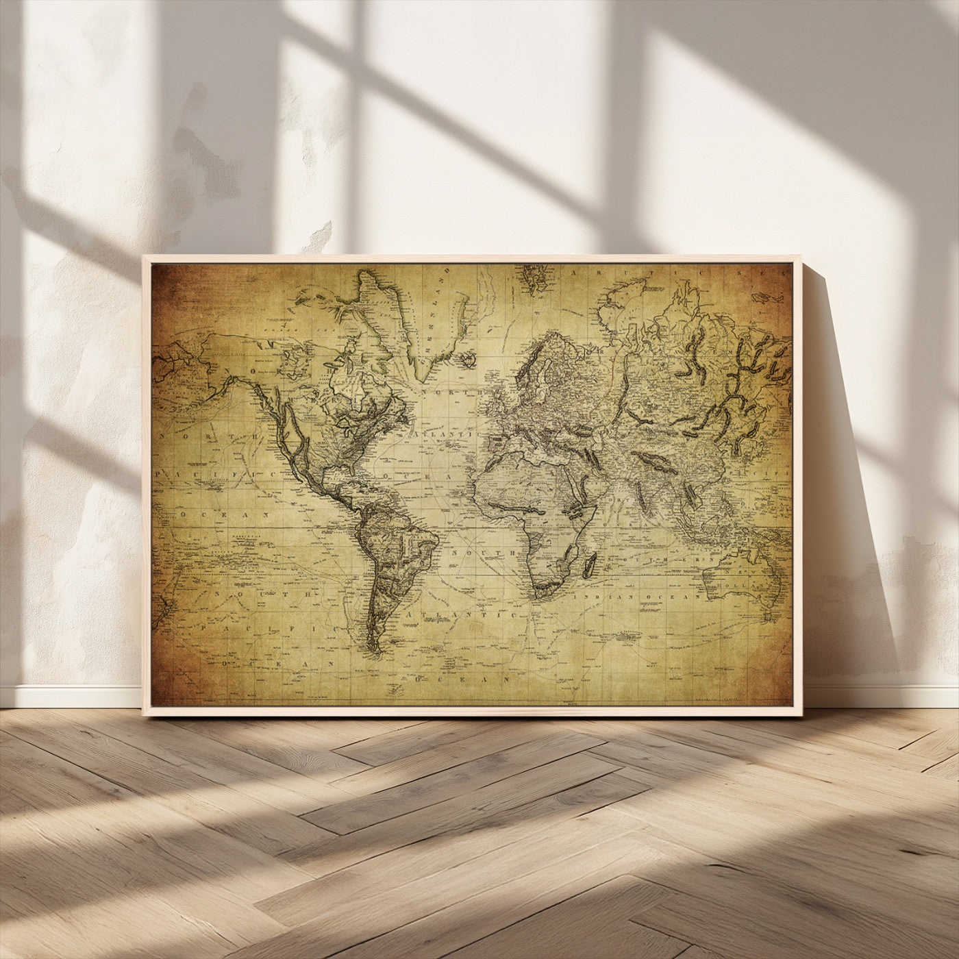 MGV-FC-36X24 - Push Pin World Map Canvas Print – Framed Wall Art for Couples to Track Their Travels – Anniversary