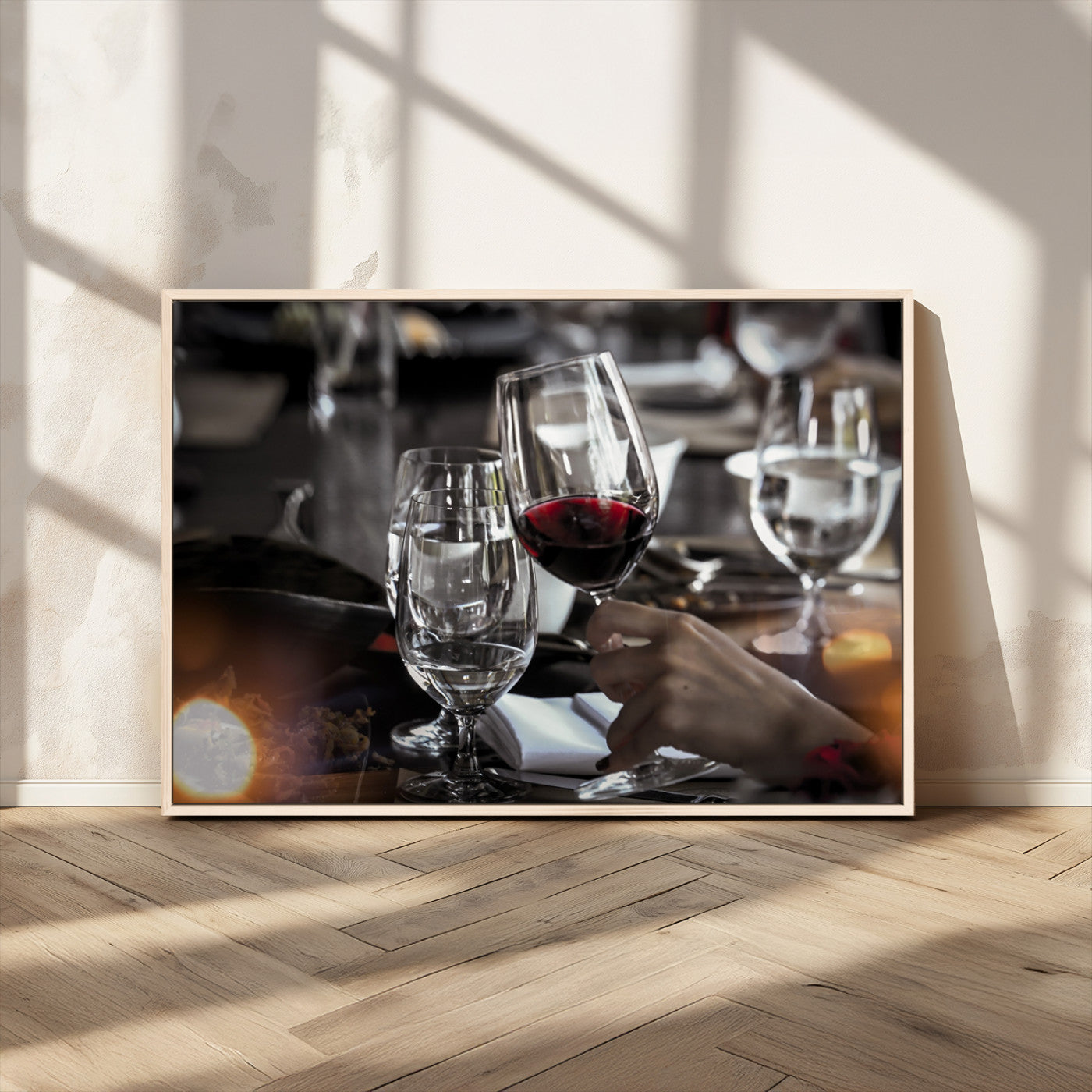 MGV-FC-36X24 - Red Wine and Glass Canvas Print